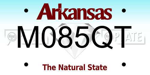 M085QT Arkansas License Plate