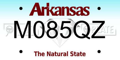 M085QZ Arkansas License Plate