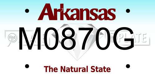 M0870G Arkansas License Plate