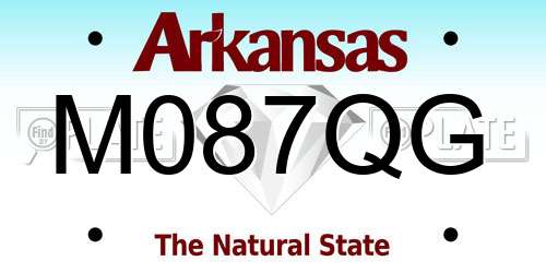 M087QG Arkansas License Plate