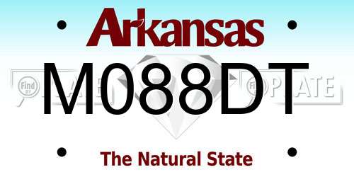M088DT Arkansas License Plate