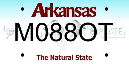 M088OT Arkansas License Plate