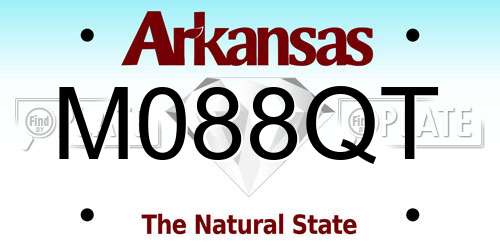 M088QT Arkansas License Plate