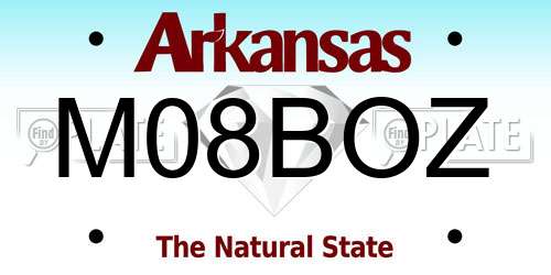 M08BOZ Arkansas License Plate