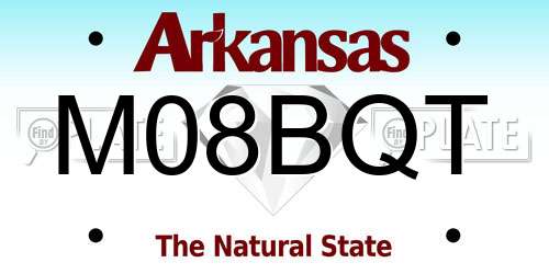 M08BQT Arkansas License Plate
