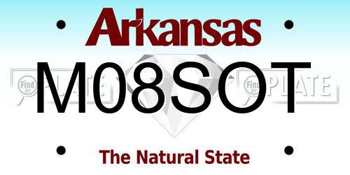 M08SOT Arkansas License Plate