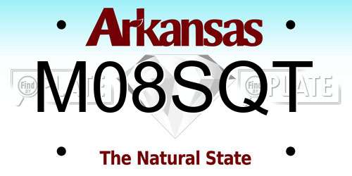 M08SQT Arkansas License Plate