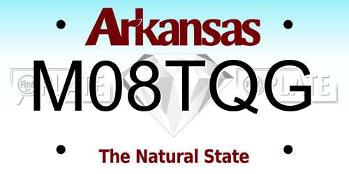 M08TQG Arkansas License Plate