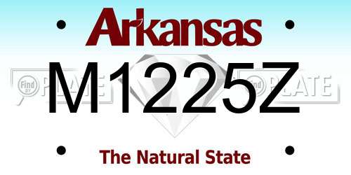 M1225Z Arkansas License Plate