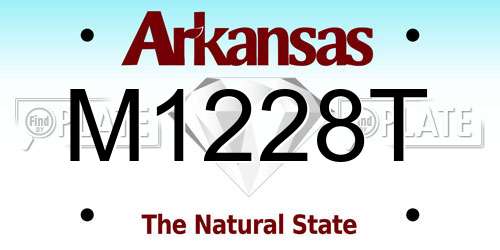 M1228T Arkansas License Plate