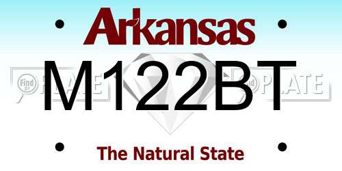 M122BT Arkansas License Plate