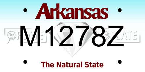 M1278Z Arkansas License Plate
