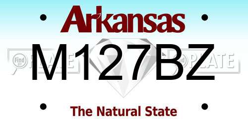 M127BZ Arkansas License Plate