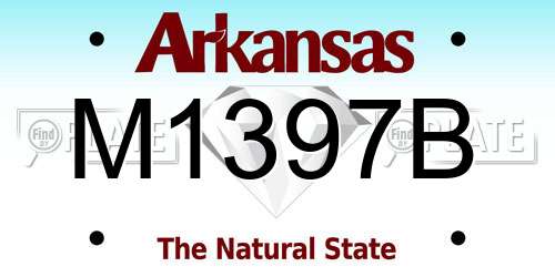 M1397B Arkansas License Plate