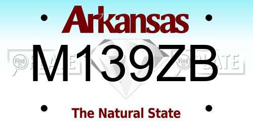 M139ZB Arkansas License Plate
