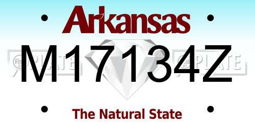 M17134Z Arkansas License Plate