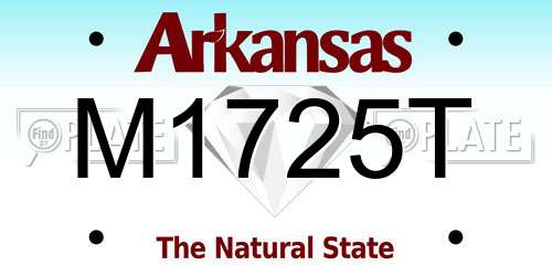 M1725T Arkansas License Plate