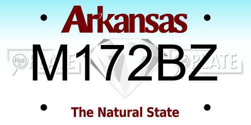 M172BZ Arkansas License Plate