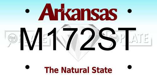 M172ST Arkansas License Plate