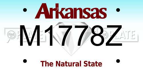 M1778Z Arkansas License Plate