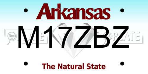 M17ZBZ Arkansas License Plate