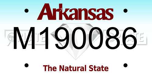 M190086 Arkansas License Plate