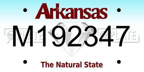 M192347 Arkansas License Plate