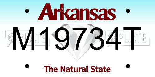 M19734T Arkansas License Plate