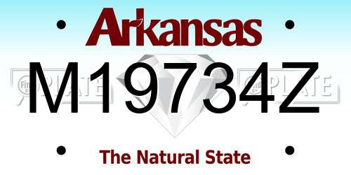 M19734Z Arkansas License Plate