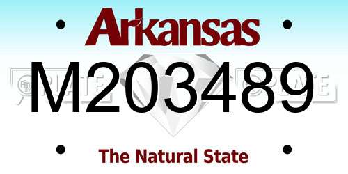 M203489 Arkansas License Plate