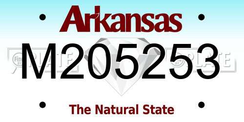 M205253 Arkansas License Plate