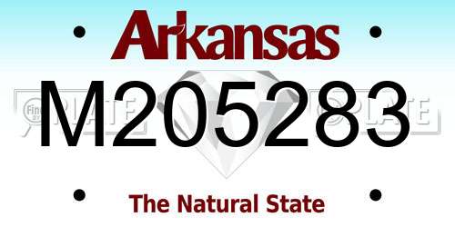 M205283 Arkansas License Plate