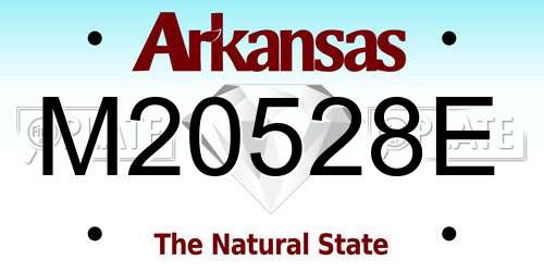 M20528E Arkansas License Plate