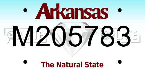 M205783 Arkansas License Plate