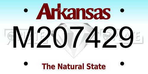 M207429 Arkansas License Plate
