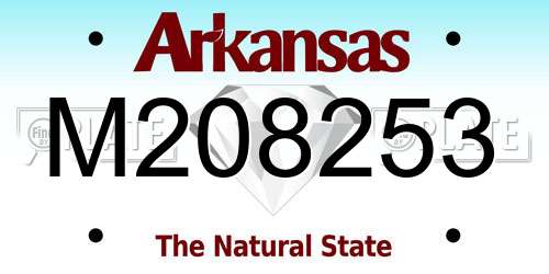 M208253 Arkansas License Plate