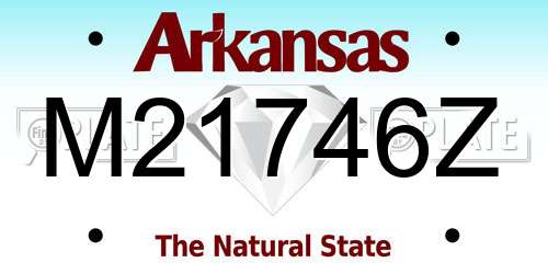 M21746Z Arkansas License Plate