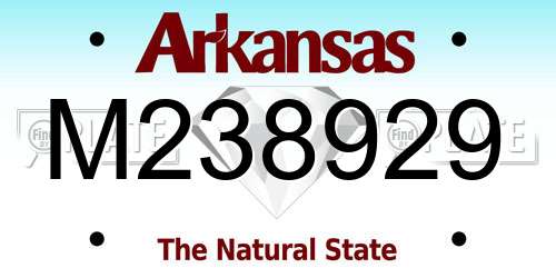 M238929 Arkansas License Plate