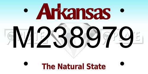 M238979 Arkansas License Plate