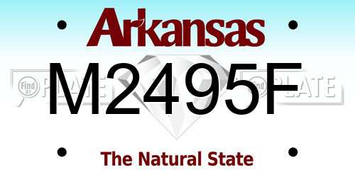 M2495F Arkansas License Plate
