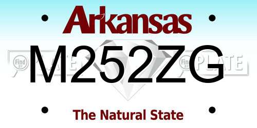 M252ZG Arkansas License Plate