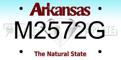 M2572G Arkansas License Plate