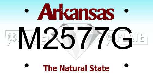 M2577G Arkansas License Plate