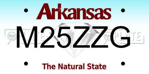 M25ZZG Arkansas License Plate