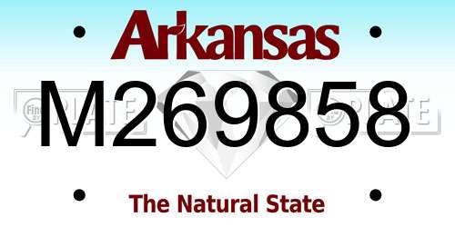 M269858 Arkansas License Plate