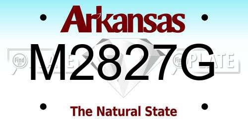 M2827G Arkansas License Plate