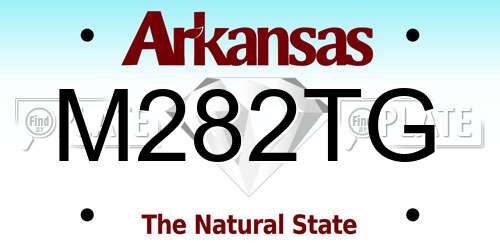 M282TG Arkansas License Plate