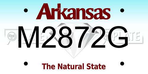 M2872G Arkansas License Plate