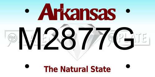 M2877G Arkansas License Plate