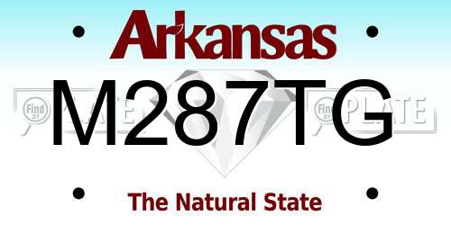 M287TG Arkansas License Plate